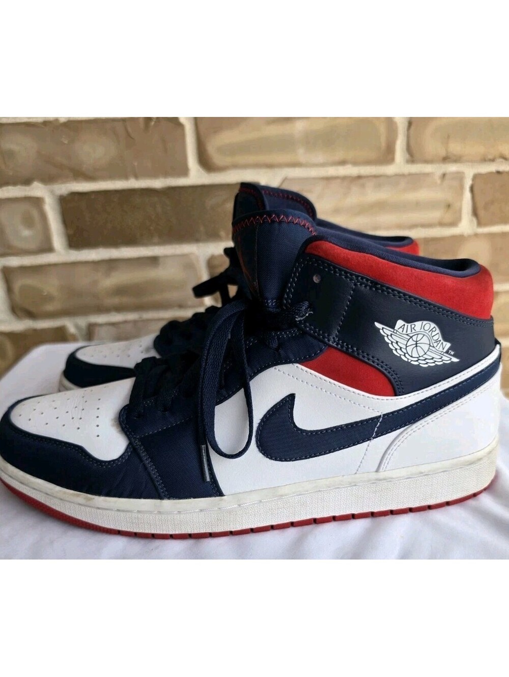 Nike Air Jordan 1 Mid SE USA Olympic 852542-104 Mens Size 13 Navy Red White 2020